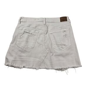 American Eagle Jean Skirt grunge 8 Cutoff Distressed White Denim 30" Waist